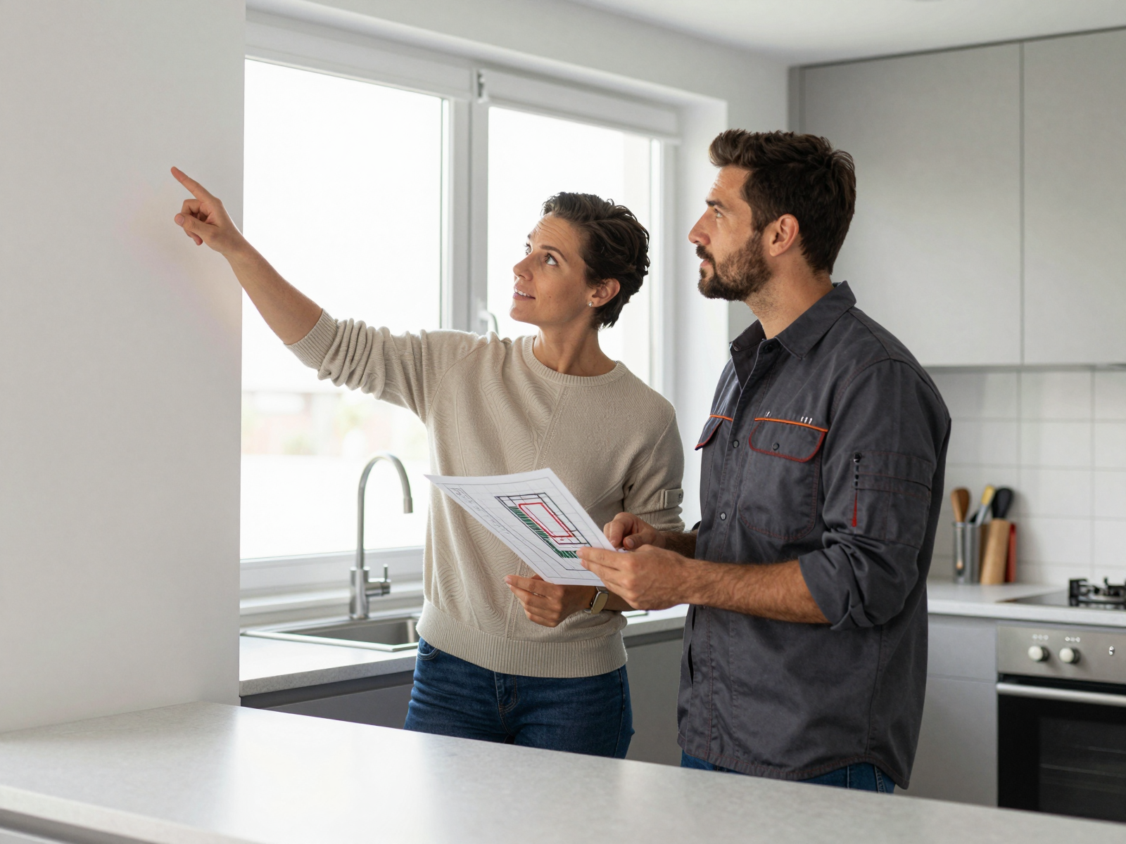 Professional electrician inspecting electrical panel